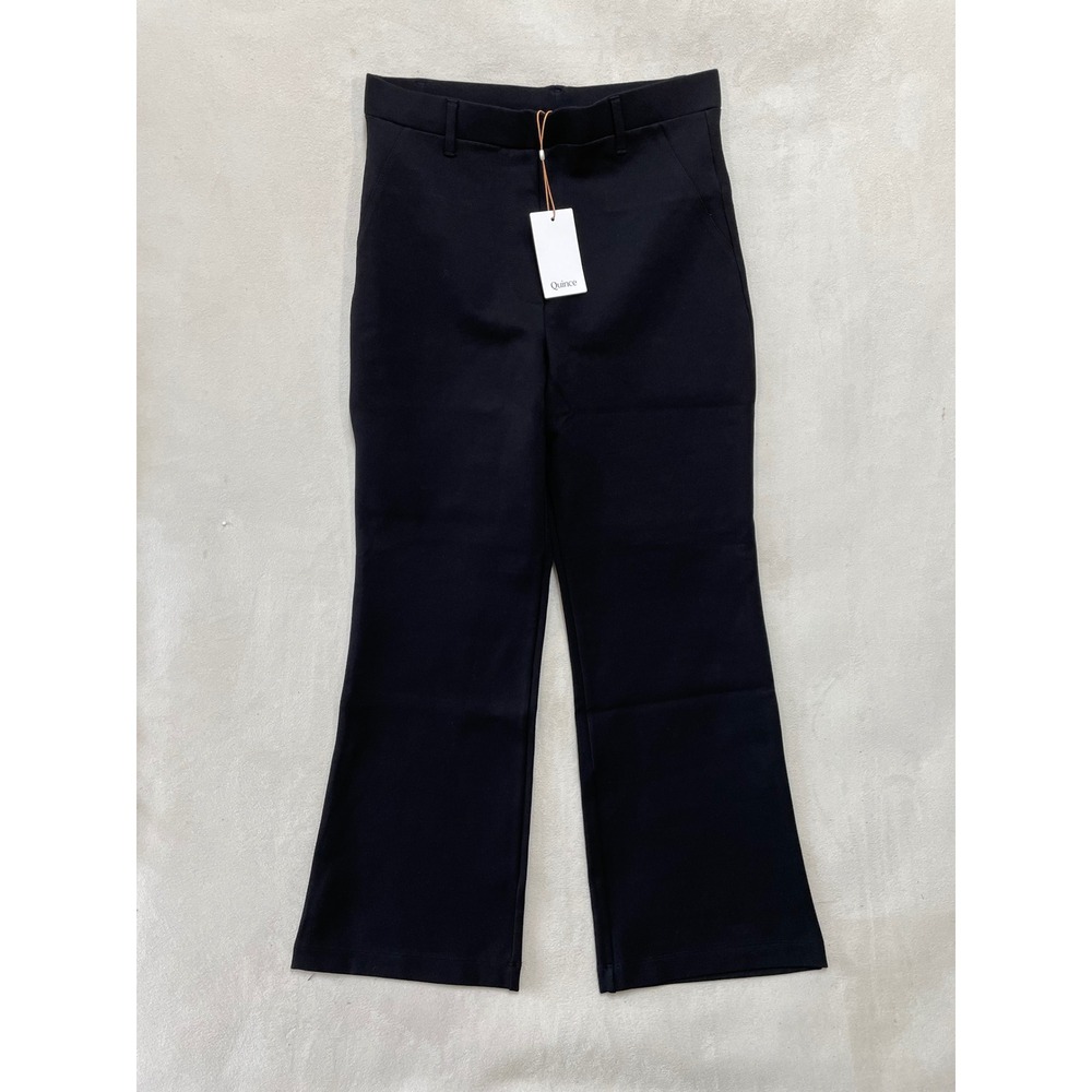 Quince Womens Ultra-Stretch Ponte Flare Pants Black Size M New